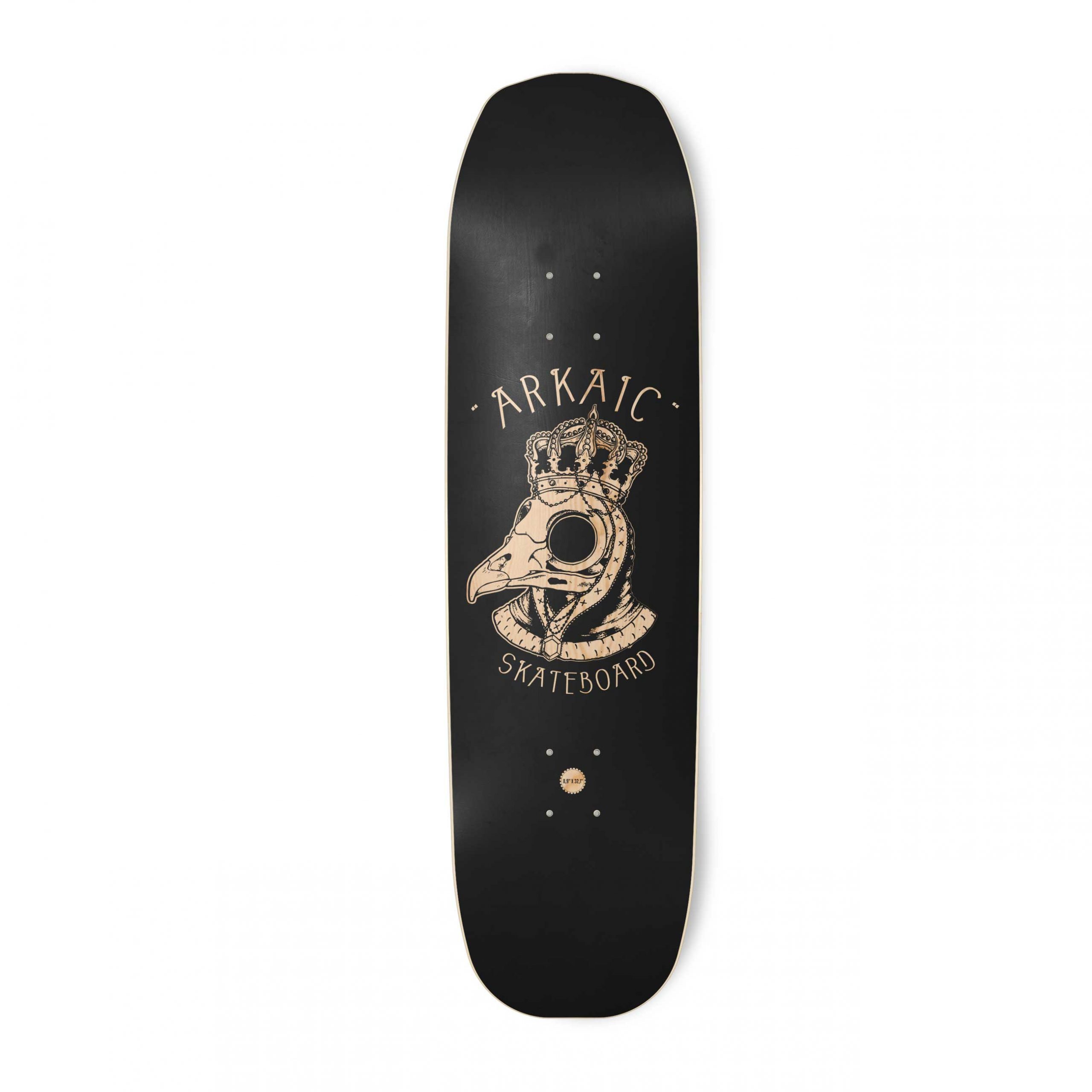 black Imperial croisade Arkaic skateboard made in France 2023 Corbeau impérial