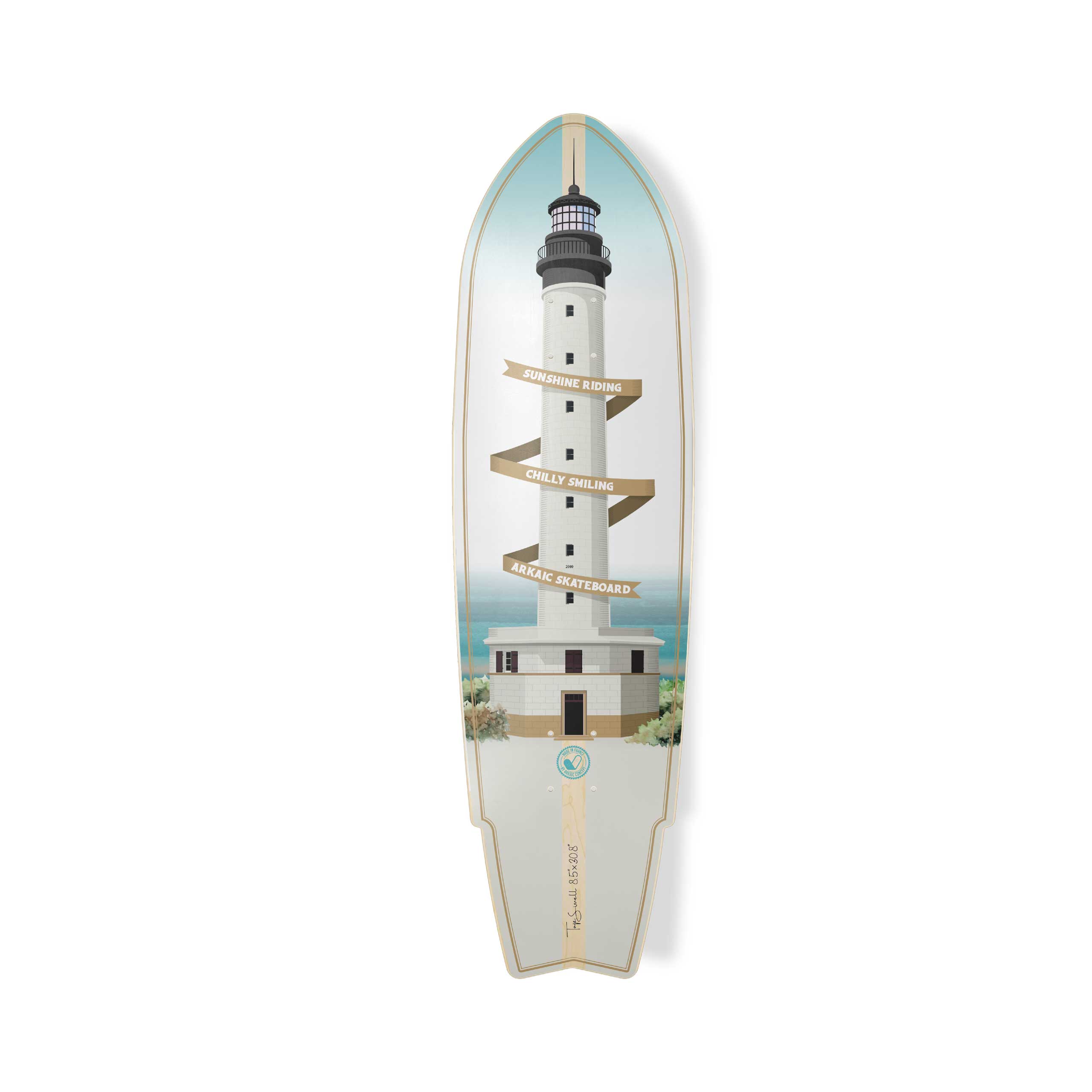 Lighthouse top swell Arkaic skateboard made in France 2023